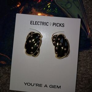 Electric Picks Gold Earrings